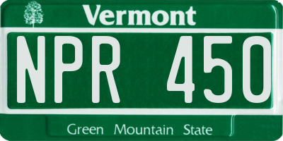 VT license plate NPR450