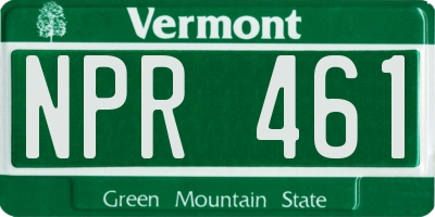 VT license plate NPR461