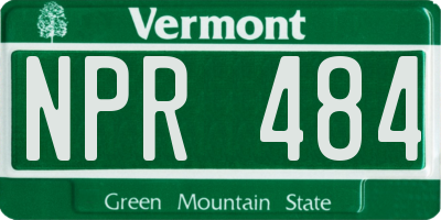 VT license plate NPR484