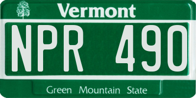 VT license plate NPR490