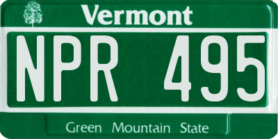 VT license plate NPR495