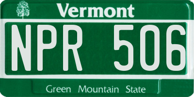VT license plate NPR506
