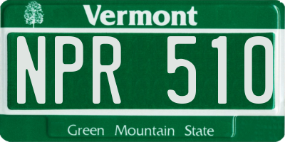VT license plate NPR510