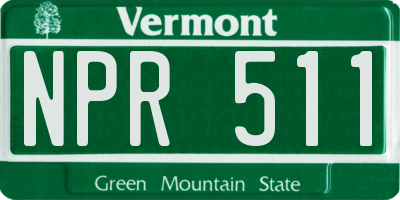 VT license plate NPR511