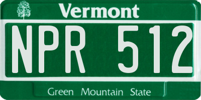 VT license plate NPR512