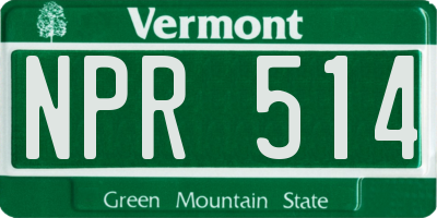 VT license plate NPR514