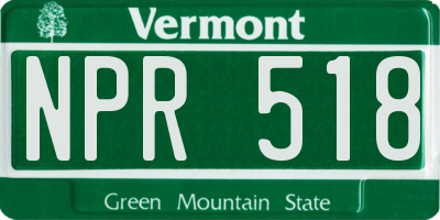 VT license plate NPR518