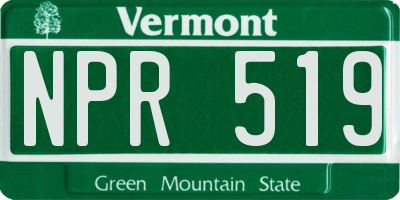 VT license plate NPR519
