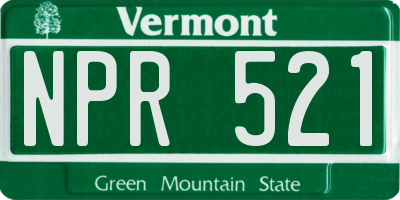 VT license plate NPR521