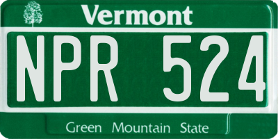 VT license plate NPR524