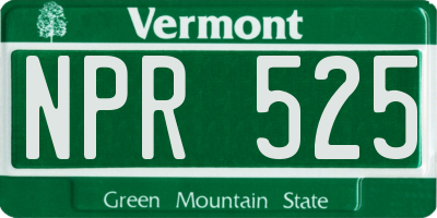 VT license plate NPR525