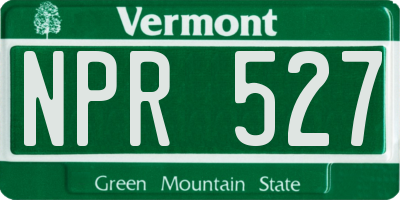 VT license plate NPR527