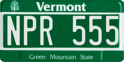 VT license plate NPR555