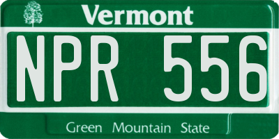 VT license plate NPR556