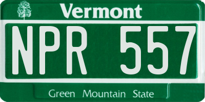 VT license plate NPR557