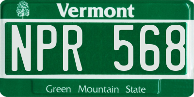 VT license plate NPR568