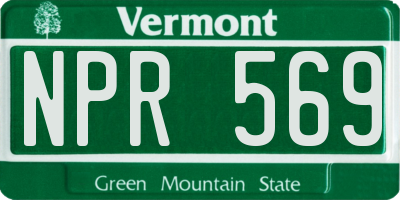 VT license plate NPR569