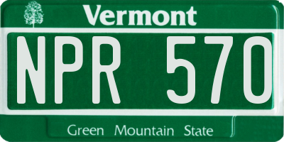 VT license plate NPR570