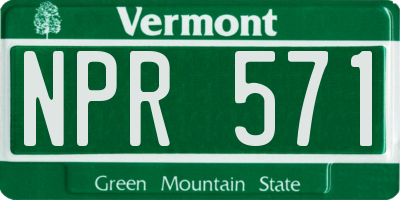 VT license plate NPR571