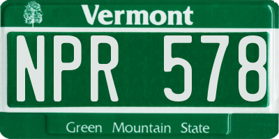 VT license plate NPR578