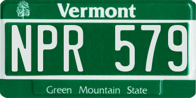 VT license plate NPR579