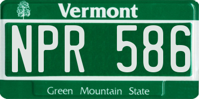 VT license plate NPR586