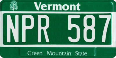 VT license plate NPR587