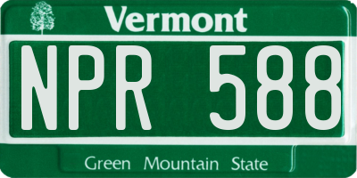 VT license plate NPR588