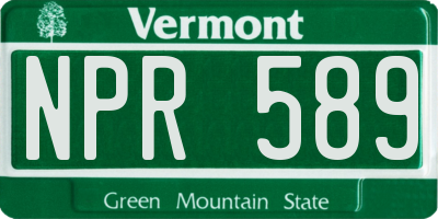 VT license plate NPR589