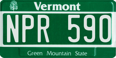 VT license plate NPR590
