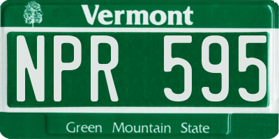 VT license plate NPR595