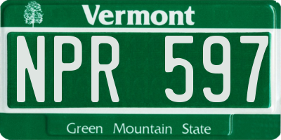 VT license plate NPR597