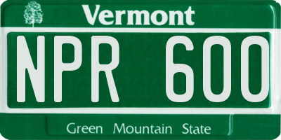 VT license plate NPR600