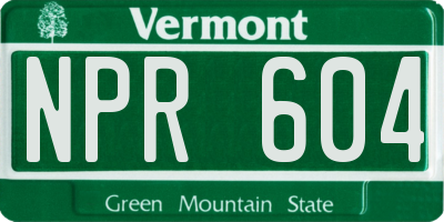 VT license plate NPR604