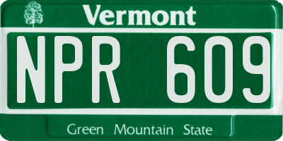 VT license plate NPR609