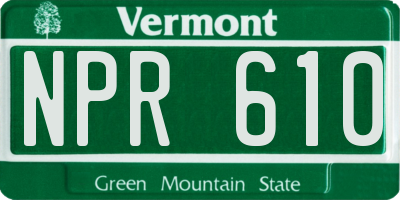 VT license plate NPR610