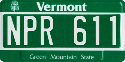 VT license plate NPR611