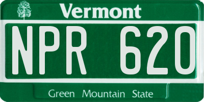 VT license plate NPR620