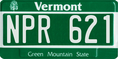 VT license plate NPR621