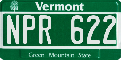 VT license plate NPR622