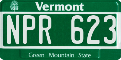VT license plate NPR623