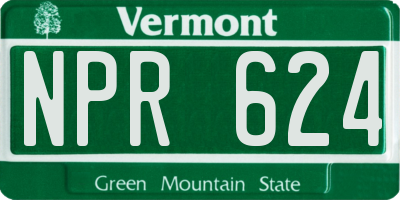VT license plate NPR624