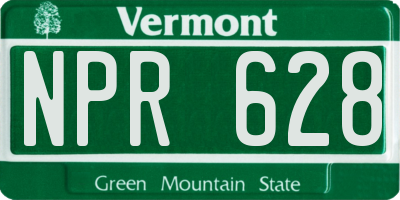 VT license plate NPR628