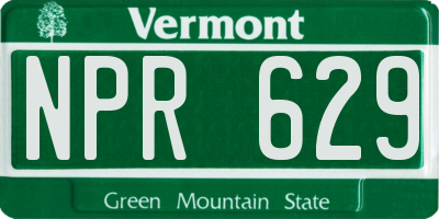 VT license plate NPR629