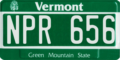 VT license plate NPR656