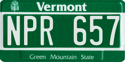 VT license plate NPR657