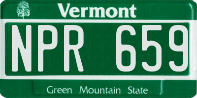 VT license plate NPR659