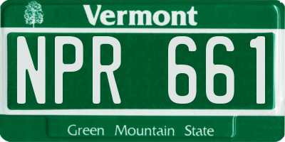 VT license plate NPR661