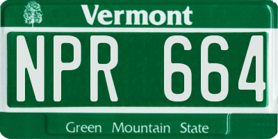 VT license plate NPR664