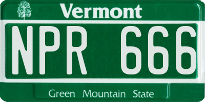 VT license plate NPR666